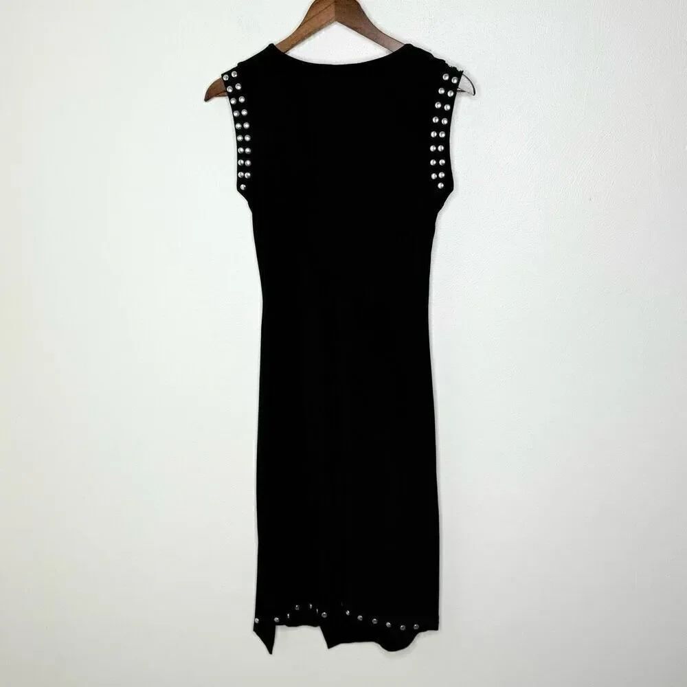 Joseph Ribkoff NWT Vintage Black Dress w/ Silver Embellishments - US size 6